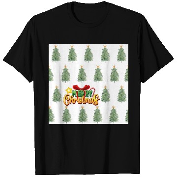 Discover Green Christmas Tree Pattern T Shirts