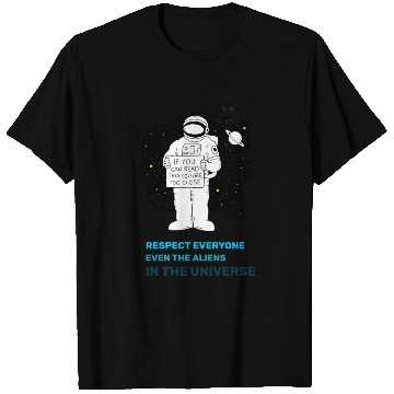 Discover Black White Astronauts and Aliens T Shirts