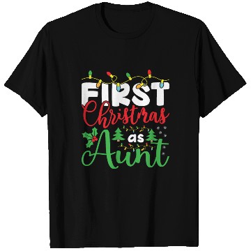 Discover First Christmas as Aunt, Christmas Design gifts T Shirts