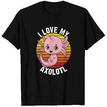 Discover I Love My Axolotl in Retro T Shirts