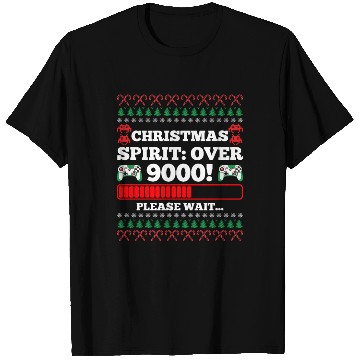 Discover Christmas Spirit: Over 9000! Please Wait Gambling T Shirts
