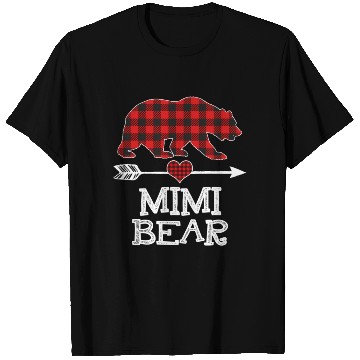 Discover Mimi Bear Pajama Red Plaid Buffalo Family T Shirts