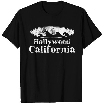 Discover Hollywood California Surfboard Souvenirs Gifts T Shirts