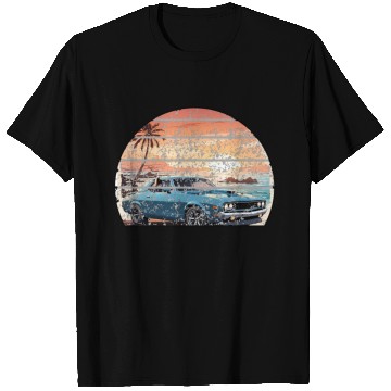 Discover A muscle car cruisingon a coastal road. T Shirts