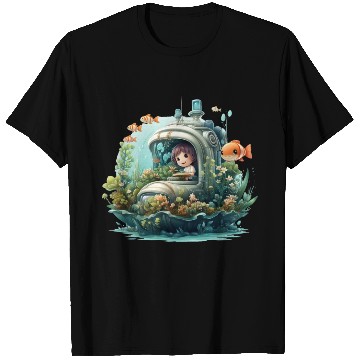 Discover A delightful kawaii book submarine exploring T Shirts