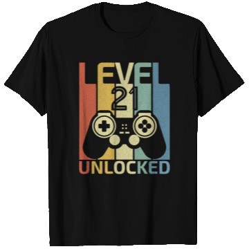 Discover Level 21 Unlocked Funny Video Gamer 21st Birthday T Shirts