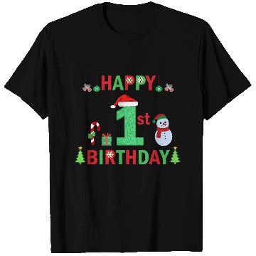 Discover First Birthday On Christmas Baby Bodysuits T Shirts