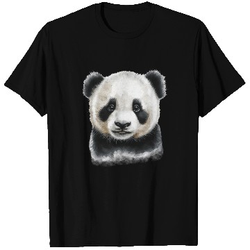 Discover Cute Panda Bear Cub Watercolor Painting Portrait T Shirts
