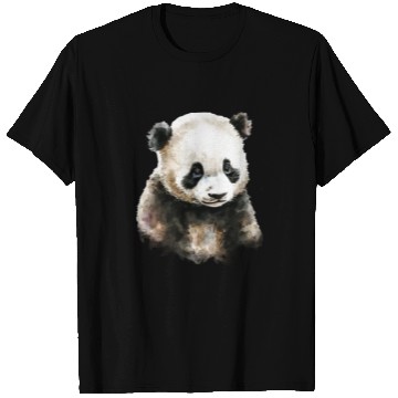 Discover Cute Panda Bear Watercolor Painting Portrait T Shirts