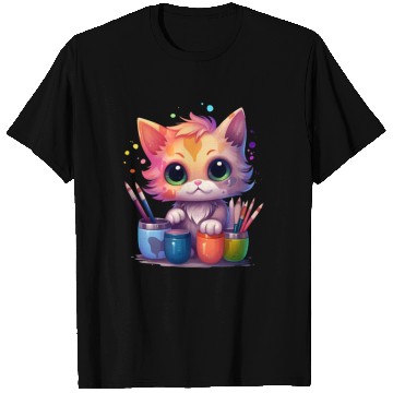 Discover cute painting cat T Shirts