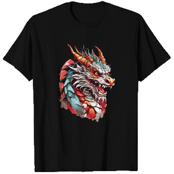 Discover Chinese Dragon Head T Shirts design