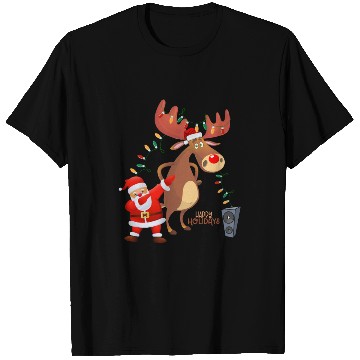 Discover Christmas Lights Dabbing Santa Dancing Rudolph T Shirts