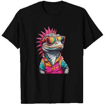 Discover Funny colorful lizard with sunglasses T Shirts