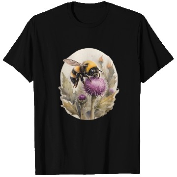 Discover Bumblebee on thistle watercolor T Shirts