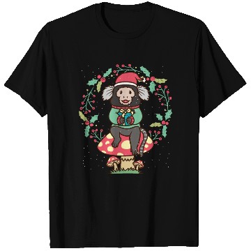Discover Marmoset Monkey On Mushroom Christmas Wreath T Shirts