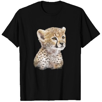 Discover Baby Cheetah Art Watercolor Painting Portrait T Shirts