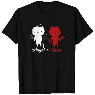 Discover Angel And Devil Cat T Shirts
