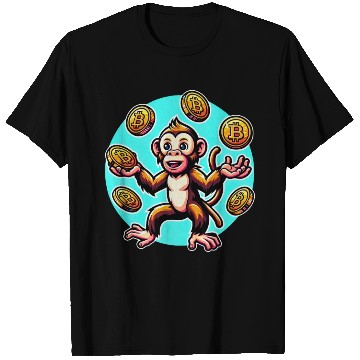 Discover Bitcoin Juggling Monkey - Digital Art T Shirts