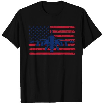 Discover US Flag Airplane Patriotic American Pilot T Shirts