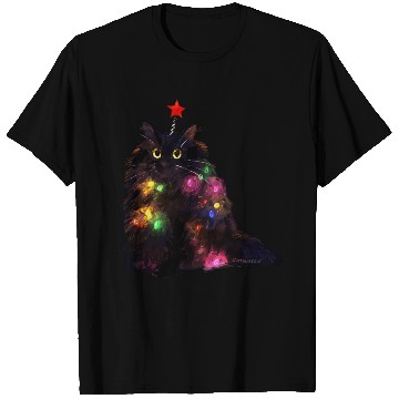 Discover Christmas Lights Cat T Shirts