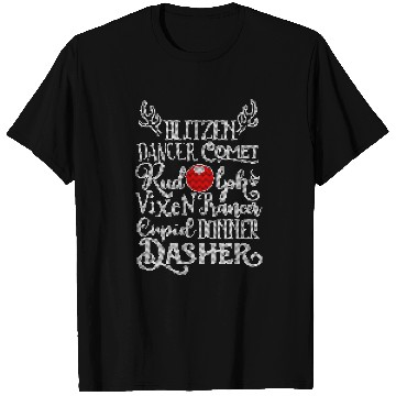 Discover Santa's Reindeer Rudolph List Vintage Christmas Me T Shirts