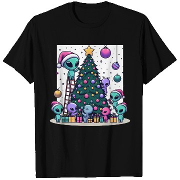 Discover Aliens decorate Christmas tree T Shirts