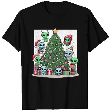 Discover Aliens decorate Christmas tree T Shirts