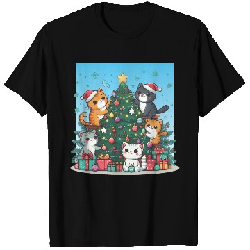 Discover Kittens decorate a Christmas tree T Shirts