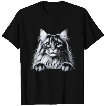 Discover More Treats persian 2- Cute realistic cat drawing T Shirts