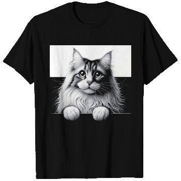 Discover More Treats persian 1- Cute realistic cat drawing T Shirts