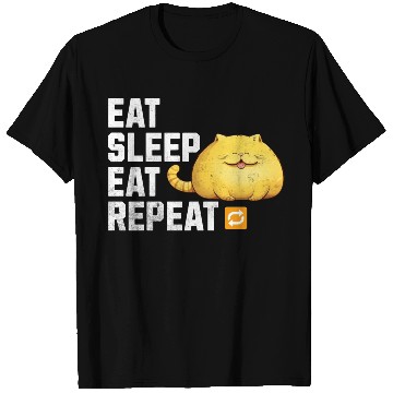Discover EAT SLEEP EAT REPEAT Fat Yellow Cat Lover Funny T Shirts