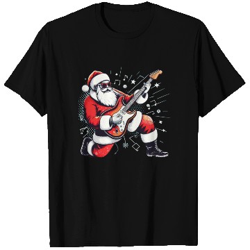 Discover Santa Claus Guitarist Merry Christmas T Shirts