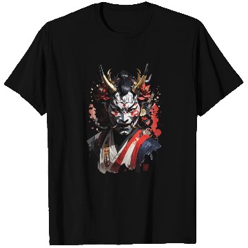 Discover Fantasy Japanese Yokai Oni Monster Samurai Mask T Shirts