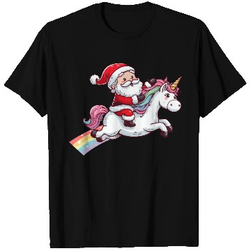 Discover Santa Riding Unicorn T Shirts