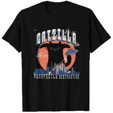 Discover Catzilla king of cats,movie parody T Shirts