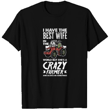 Discover Crazy Farmer Wife Husband Funny Farmer Gift T Shirts