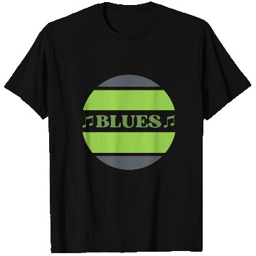 Discover Blues music logo in green colors T Shirts