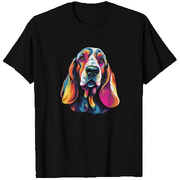 Discover Watercolor Colorful Basset Hound T Shirts