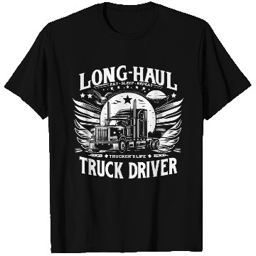 Discover Long Haul Truck Driver Eat Sleep Repeat T Shirts