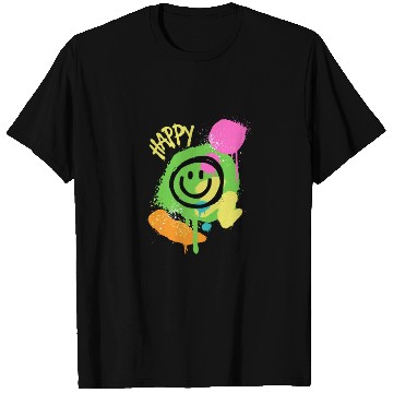 Discover Green Black Graffiti Face T Shirts