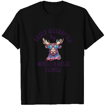 Discover Easily Distracted Funny Elk Moose T Shirts