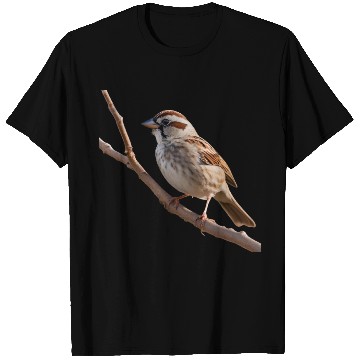 Discover A close-up photo of a cute sparrow bird. T Shirts