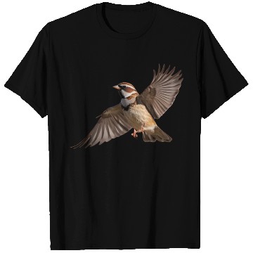 Discover A close-up photo of a cute sparrow bird. T Shirts