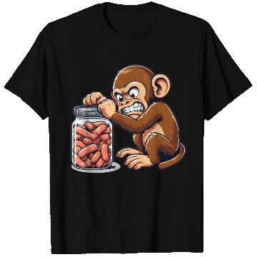 Discover Angry monkey, locked glass T Shirts