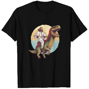 Discover Jesus Riding a Dinosaur Meme Dino Lover T Shirts
