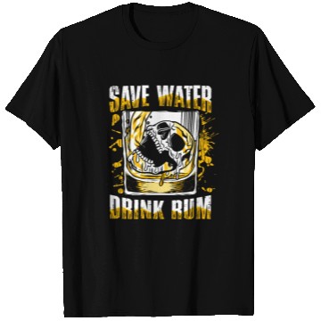 Discover Save water drink rum | pub crawl drinking T Shirts