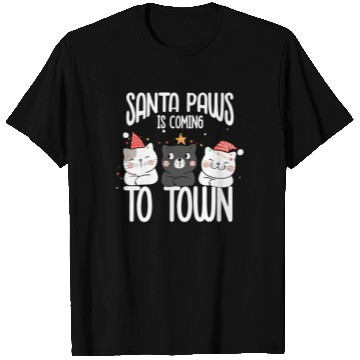 Discover Santa paws is coming to town T Shirts