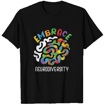 Discover Embrace Neurodiversity Autism Brain T Shirts
