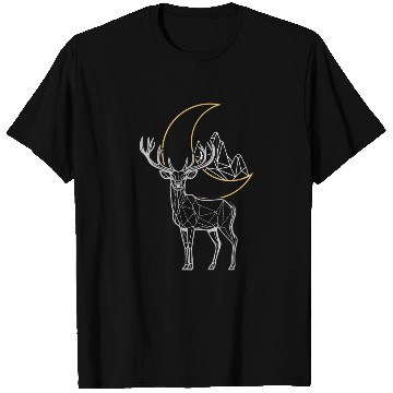 Discover Moon Luna Mona Polygon Deer T Shirts