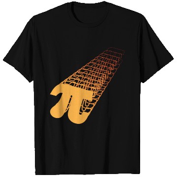 Discover Pi symbol fading orange to red infinity T Shirts